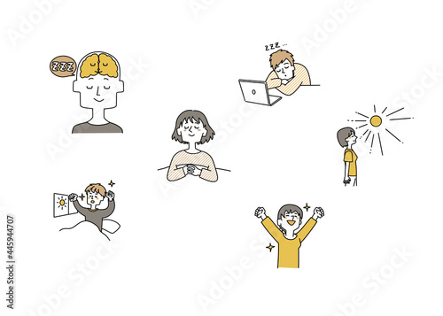 心地よい睡眠に関するイラストセット