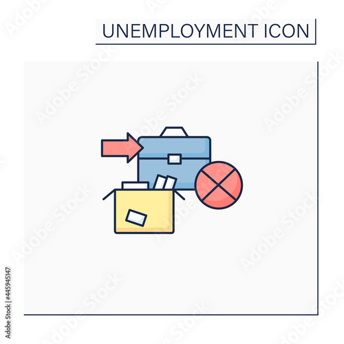 Unemployment vacation color icon. Unemployment benefits.Vacation payments. Payment concept. Isolated vector illustration