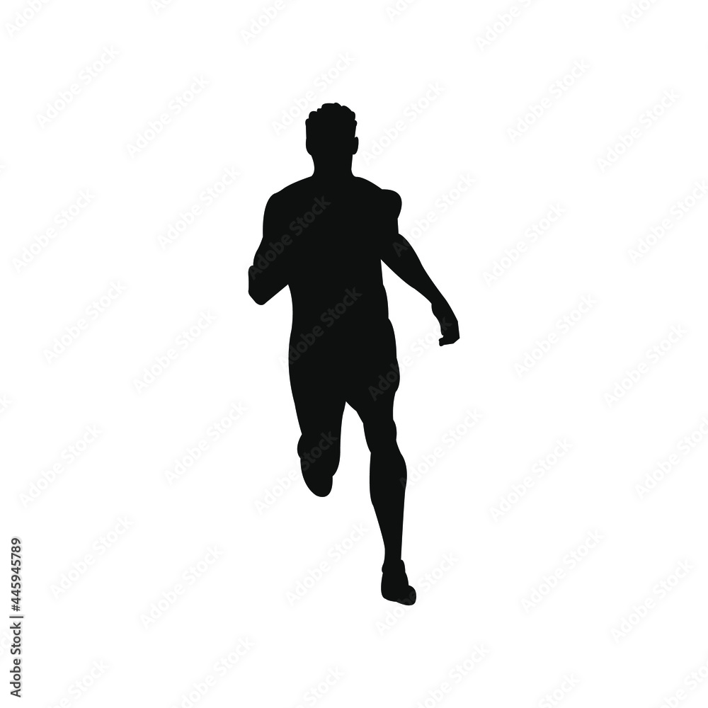 runner black silhouette vector png isolated on white background