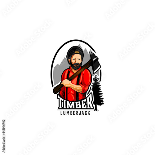 Lumberjack, timber design logo and illustration inspiration 