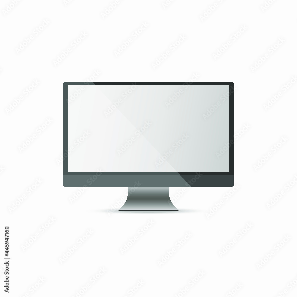 Realistic computer monitor with blank screen, Electronic device mockup Realistic computer monitor with blank screen, Electronic device mockup