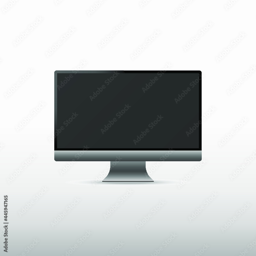 Realistic computer monitor with blank screen, Electronic device mockup