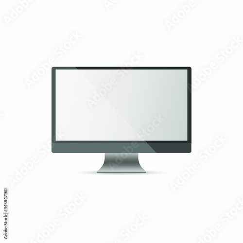 Realistic computer monitor with blank screen, Electronic device mockup