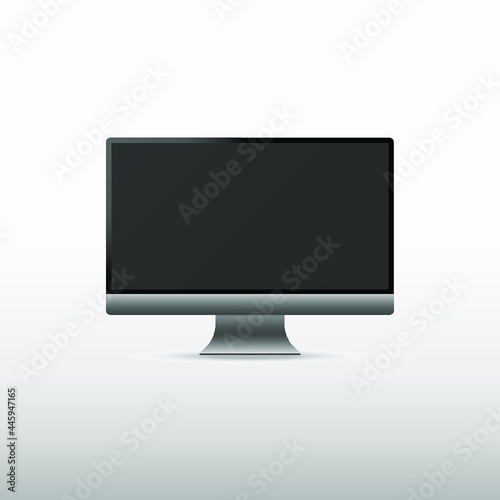 Realistic computer monitor with blank screen, Electronic device mockup