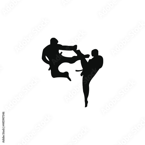 karate silhouette vector png isolated on white background