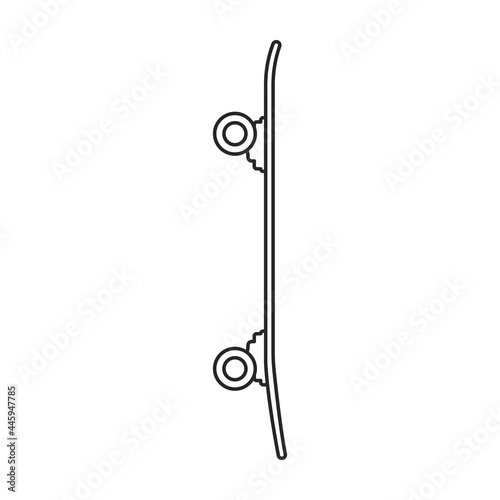Skate vector outline icon. Vector illustration skateboard on white background. Isolated outline illustration icon of skate.