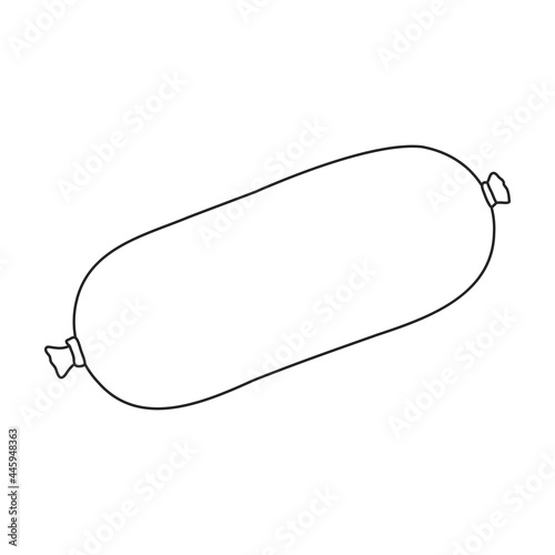 Sausage vector outline icon. Vector illustration meat on white background. Isolated outline illustration icon of sausage, .
