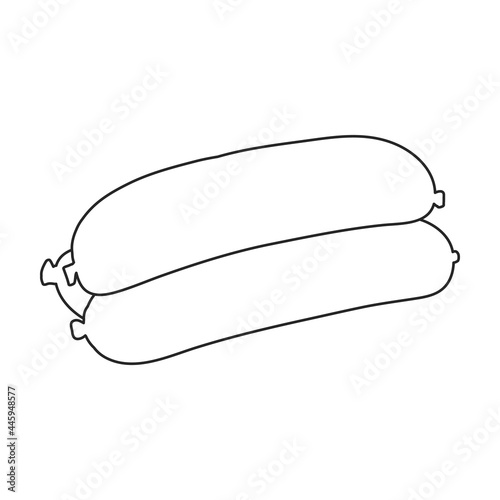 Sausage vector outline icon. Vector illustration meat on white background. Isolated outline illustration icon of sausage, .
