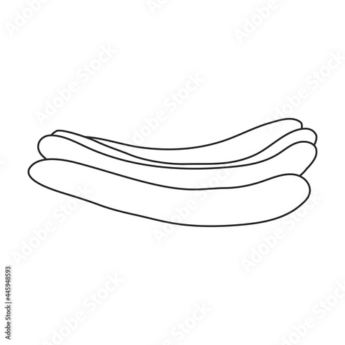Sausage vector outline icon. Vector illustration meat on white background. Isolated outline illustration icon of sausage, .