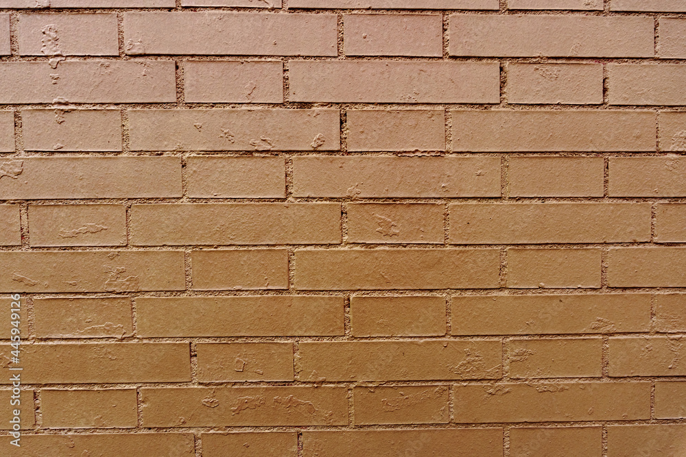 Obraz premium Grunge brick wall background horizontal tracking shot pattern repetition textured cinematic effect