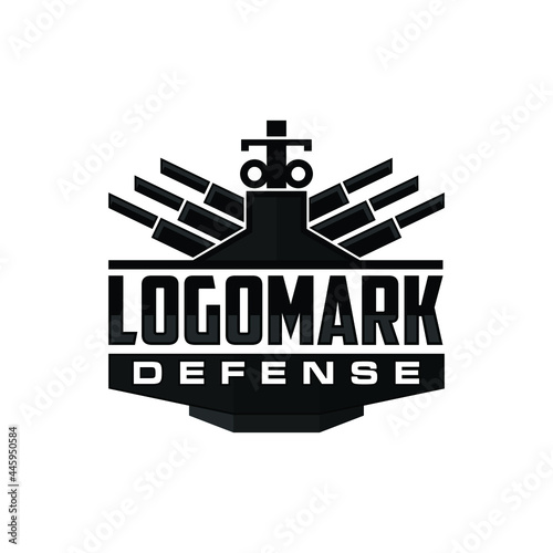 Marine Security icon. Warship Logo design. Vector Illustration.