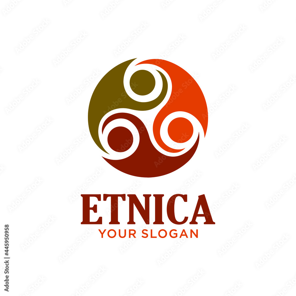 Triskelion icon. Curl Swirl Spiral Logo design. Etnica Vector Illustration.