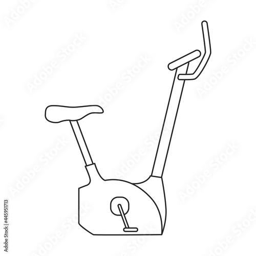 Bike exercise vector outline icon. Vector illustration velosimulator on white background. Isolated outline illustration icon of fitness bike.
