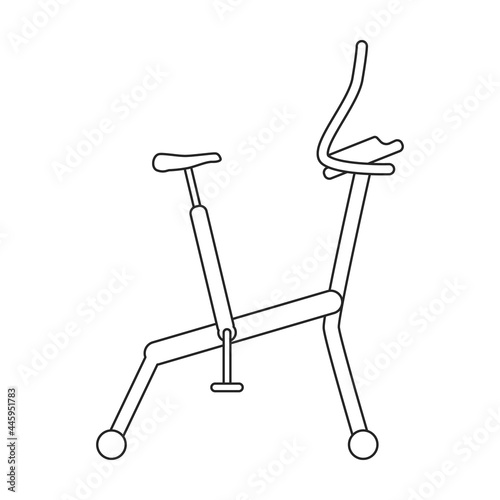 Bike exercise vector outline icon. Vector illustration velosimulator on white background. Isolated outline illustration icon of fitness bike.