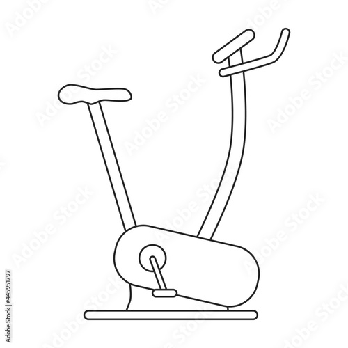 Bike exercise vector outline icon. Vector illustration velosimulator on white background. Isolated outline illustration icon of fitness bike.