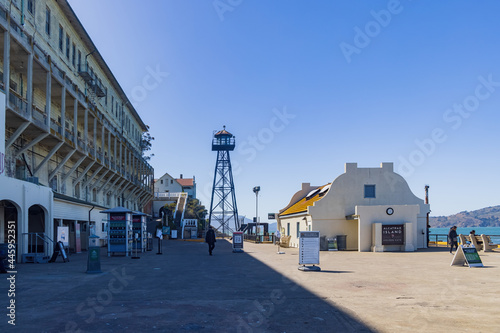 Sunny view of the Residential Apartments of Alcatraz island