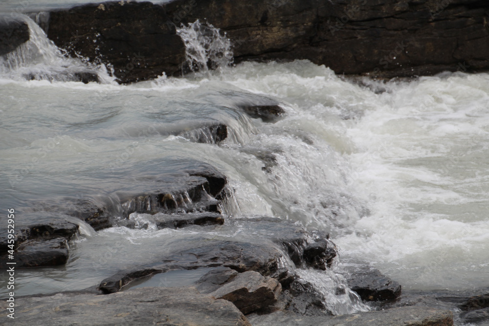 Flow Of Upper Athabasca Falls, Jasper National Park, Alberta
