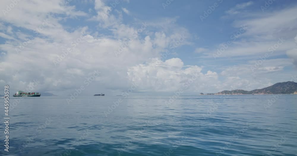 White cloud and the sea White cloud and the sea