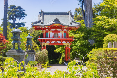 Canvas Print Sunny view of the Japanese Tea Garden in Golden Gate Park