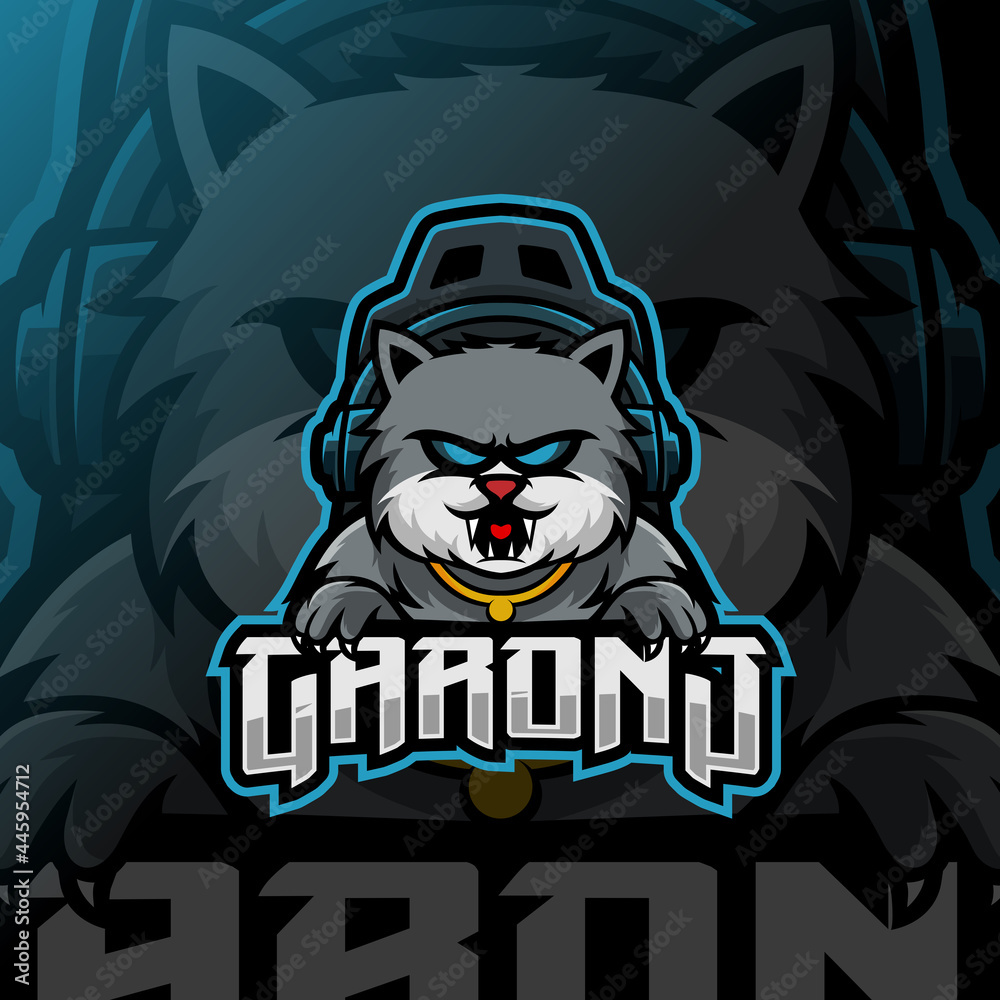 cat  mascot esport logo template