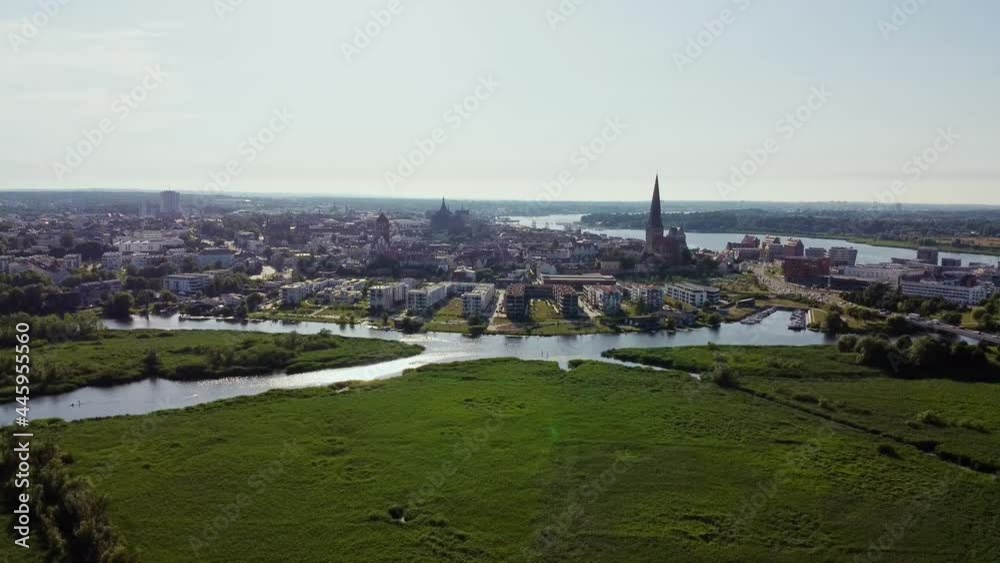 aerial panoramic view of Rostock, Germany Mecklenburg-Western Pomerania