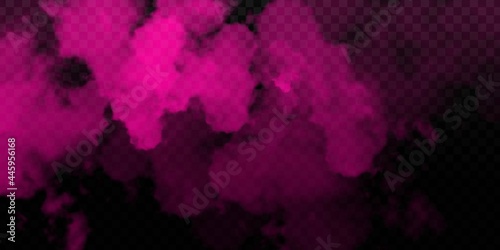 Vector realistic isolated Pink Smoke effect for decoration and covering on the transparent background.