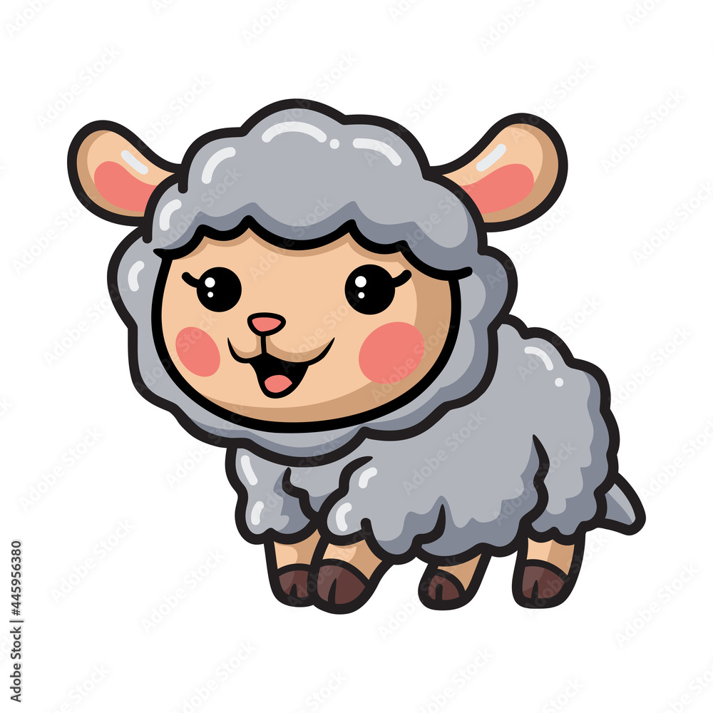 Cute happy baby sheep cartoon Cute happy baby sheep cartoon