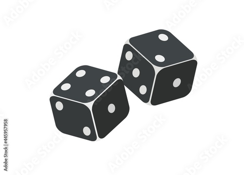 A pair of dice simple flat illustration