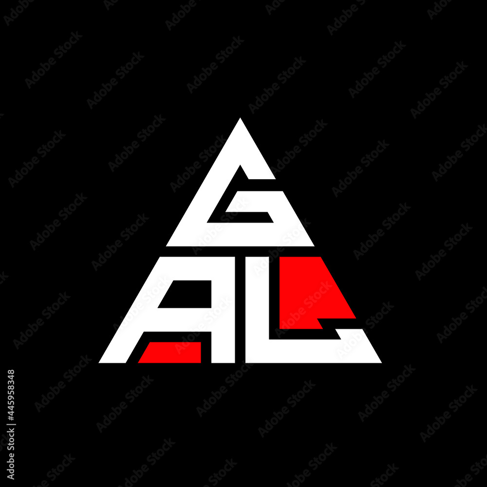 GAL triangle letter logo design with triangle shape. GAL triangle logo design monogram. GAL triangle vector logo template with red color. GAL triangular logo Simple, Elegant, and Luxurious Logo. GAL 