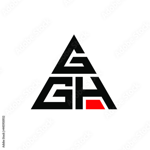 GGH triangle letter logo design with triangle shape. GGH triangle logo design monogram. GGH triangle vector logo template with red color. GGH triangular logo Simple, Elegant, and Luxurious Logo. GGH 
