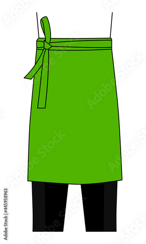 Green Chef Waist Half Apron Template Vector For Men-Women.