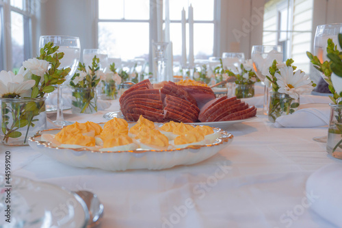 Full Table of Food Set For Many People