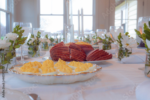 Full Table of Food Set For Many People