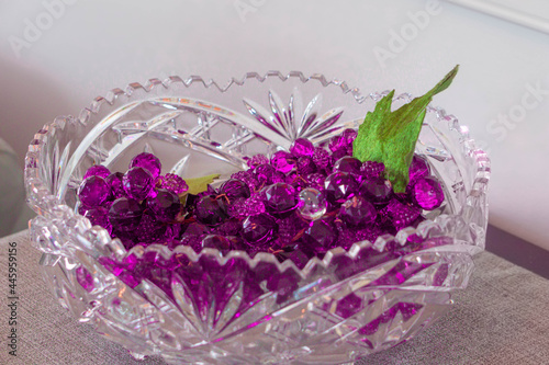 Bowl of Glass Grapes, Fake Decorative Food