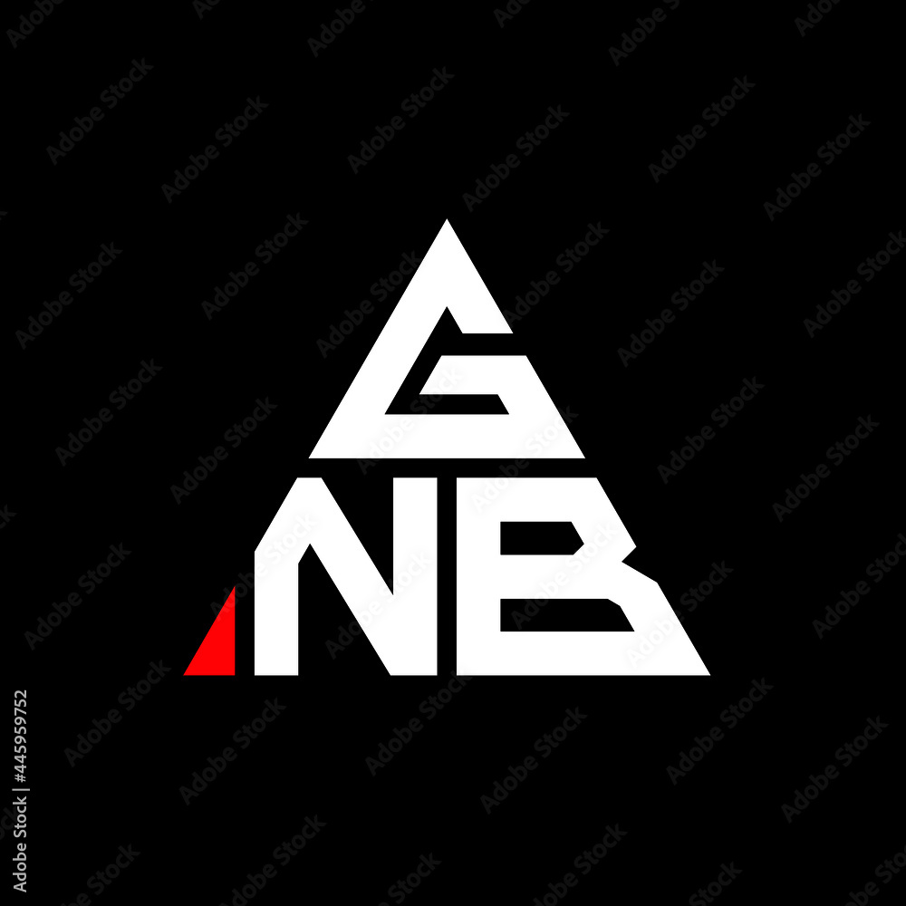 GNB triangle letter logo design with triangle shape. GNB triangle logo ...
