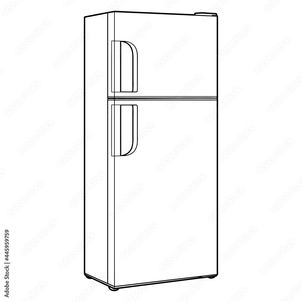 double door refrigerator line vector illustration double door refrigerator line vector illustration