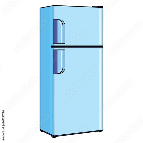 double door refrigerator vector illustration