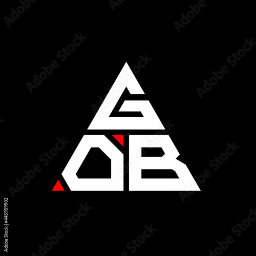 GOB triangle letter logo design with triangle shape. GOB triangle logo design monogram. GOB triangle vector logo template with red color. GOB triangular logo Simple, Elegant, and Luxurious Logo. GOB 