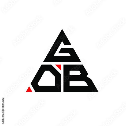 GOB triangle letter logo design with triangle shape. GOB triangle logo design monogram. GOB triangle vector logo template with red color. GOB triangular logo Simple, Elegant, and Luxurious Logo. GOB 