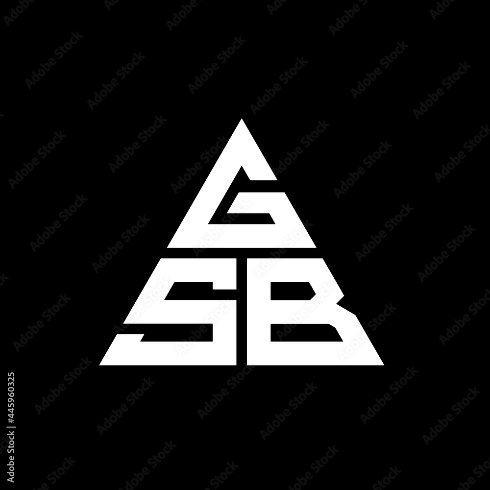 GSB triangle letter logo design with triangle shape. GSB triangle logo ...
