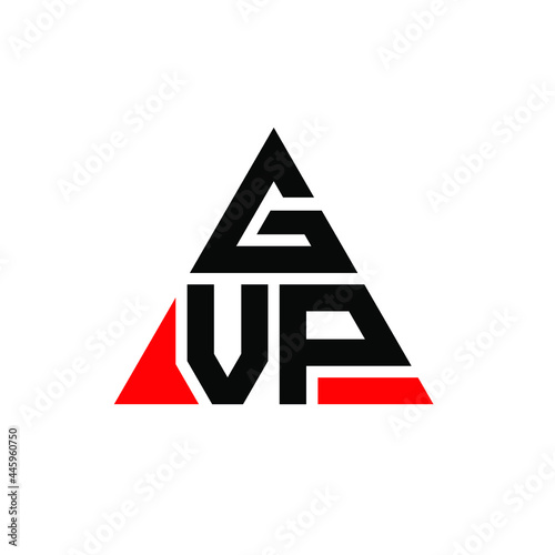 GVP triangle letter logo design with triangle shape. GVP triangle logo design monogram. GVP triangle vector logo template with red color. GVP triangular logo Simple  Elegant  and Luxurious Logo. GVP 
