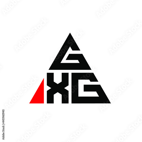 GXG triangle letter logo design with triangle shape. GXG triangle logo design monogram. GXG triangle vector logo template with red color. GXG triangular logo Simple  Elegant  and Luxurious Logo. GXG 