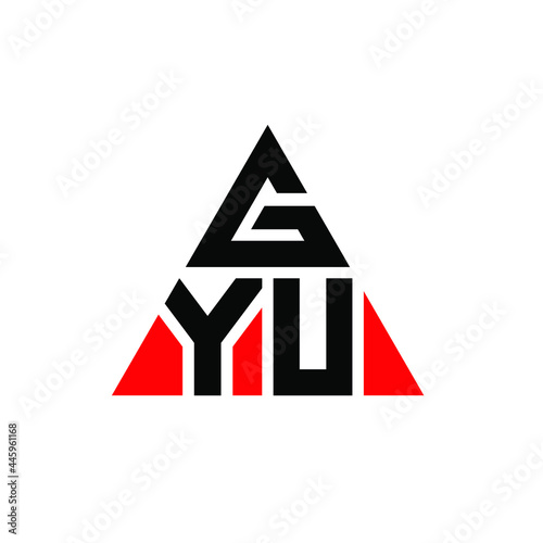 GYU triangle letter logo design with triangle shape. GYU triangle logo design monogram. GYU triangle vector logo template with red color. GYU triangular logo Simple, Elegant, and Luxurious Logo. GYU  photo