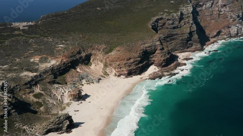 Cape Point National Park And Dias Beach In Cape Of Good Hope, South Africa. aerial