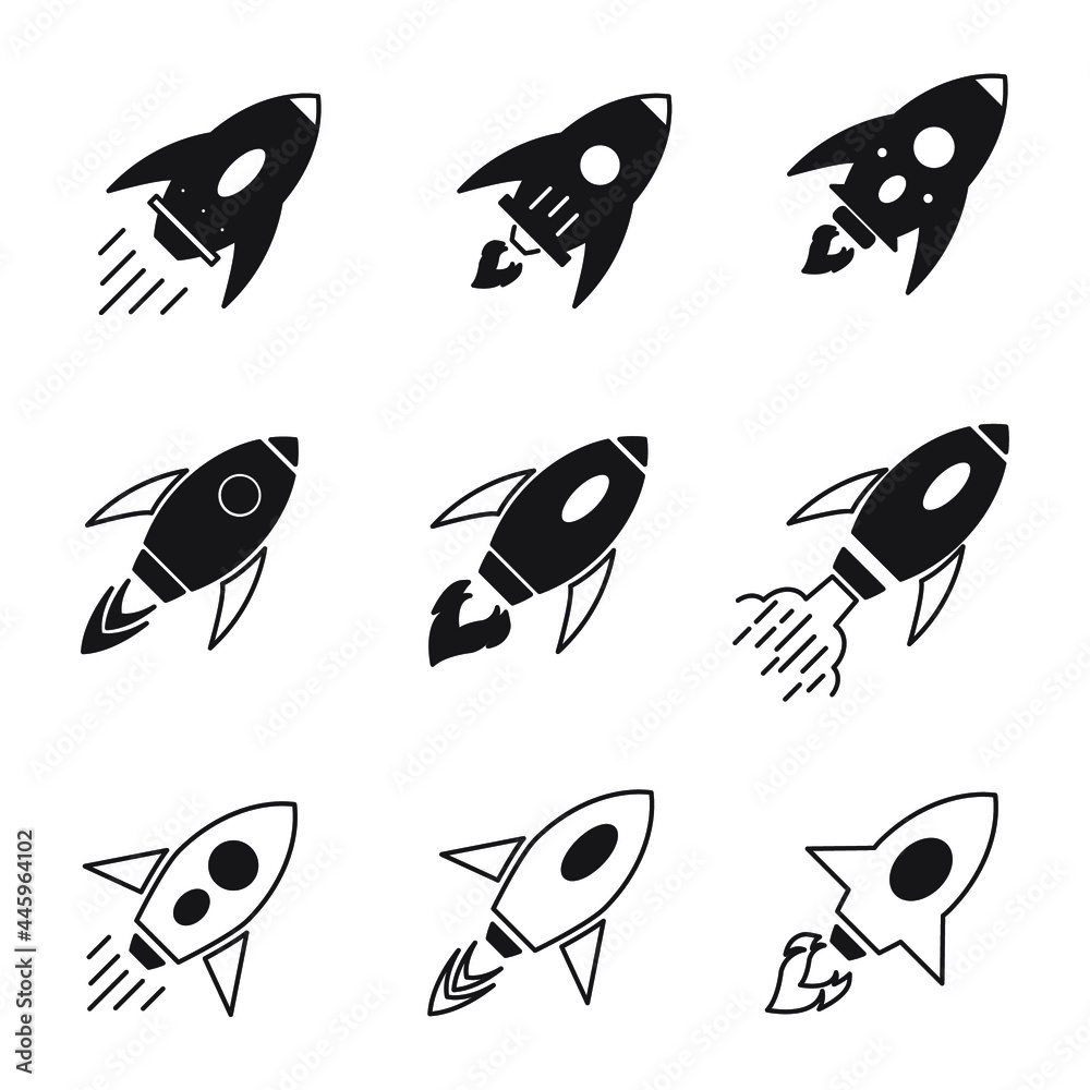 rocket icon. rocket set symbol vector elements for infographic web. rocket icon. rocket set symbol vector elements for infographic web.