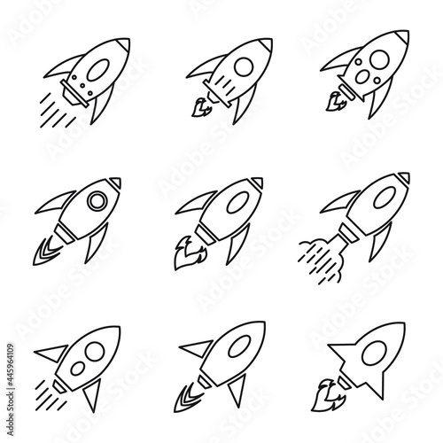 rocket icon. rocket set symbol vector elements for infographic web.