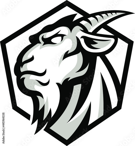 Head of Strong, Aggressive Goat Logotype Design