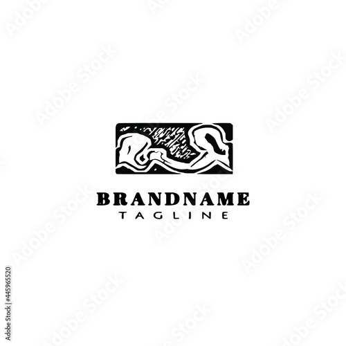 creative arm wrestling logo cartoon icon design template vector simple