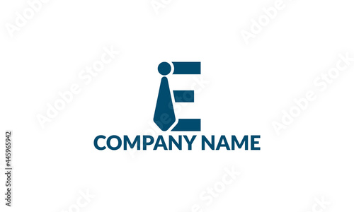 Employment logo design. (E letter logo design) Job E letter logo flat vector template