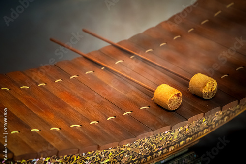 An Ancient Thai vibraphone with a Pair of Mallets photo